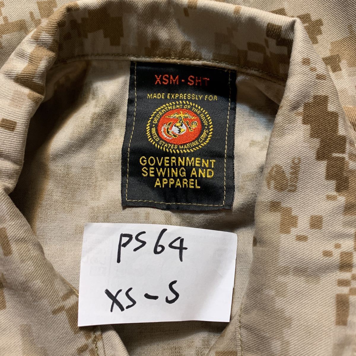 米軍放出品 実物 アメリカ海兵隊 デザートデジタル迷彩 ジャケット XSーS 上着 未使用_画像4
