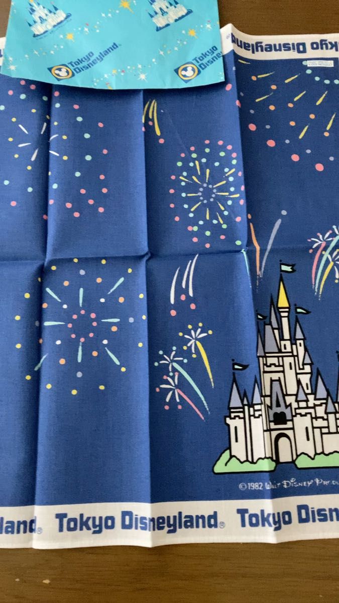 未使用 東京ディズニーランド シンデレラ城 ハンカチ ショップ袋 当時物 レア レトロ ヴィンテージ 昭和