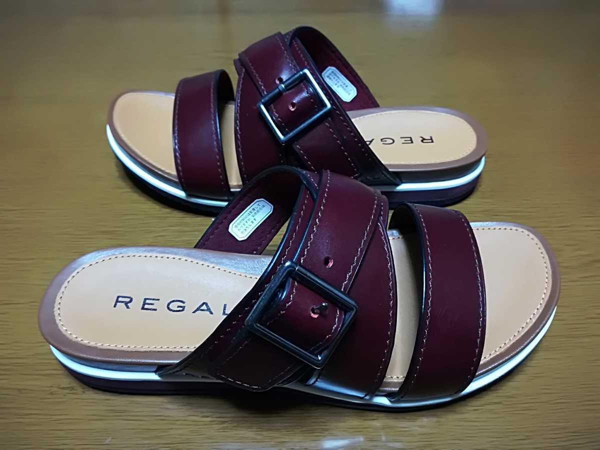 【新品未使用】REGAL メンズ 本革サンダル ワインレッド_画像6