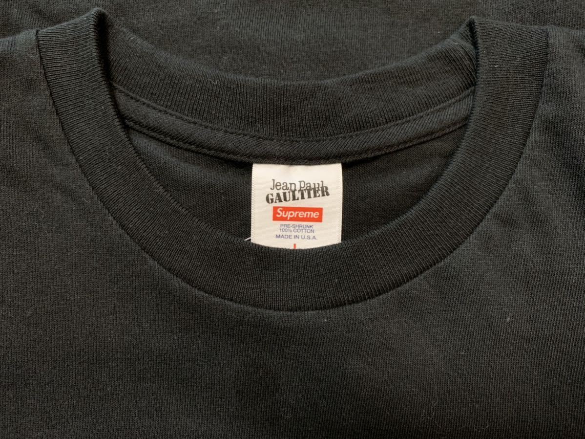 L Supreme Jean Paul Gaultier Tee Black Large シュプリーム ジャンポールゴルチエ ブラック 黒 半袖  Tシャツ