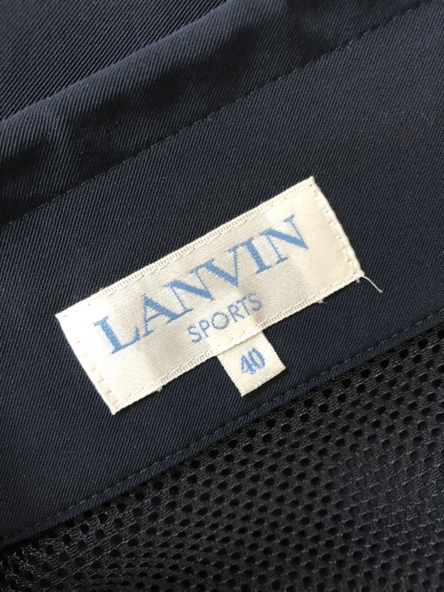 LANVIN SPORTS ネイビーメッシュ切替ファスナーベスト40_画像3