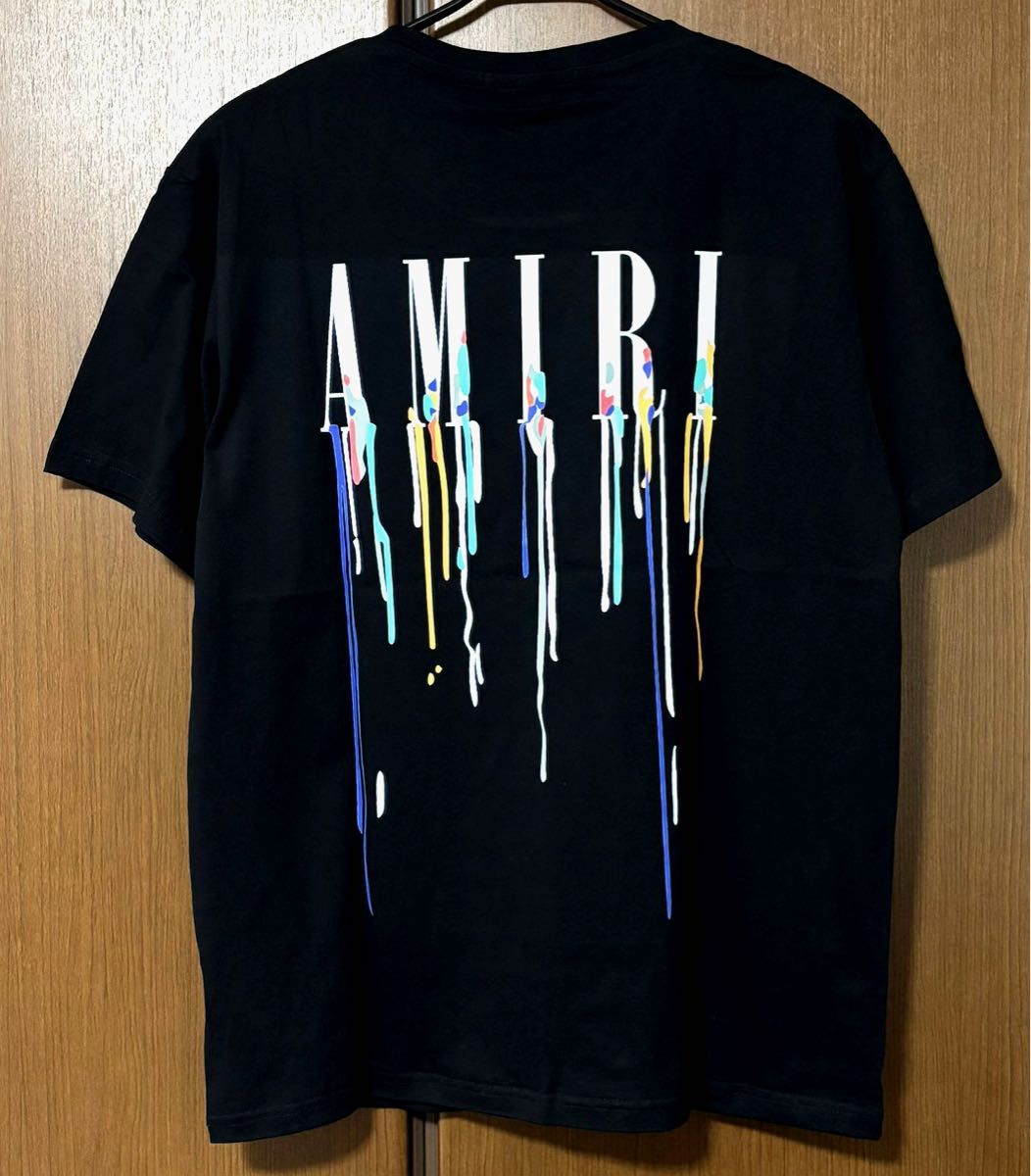 AMIRI アミリ ブラック リゾートクラブ Tシャツ AMIRI アミリドリップ コラージュブラック Tシャツ 男女兼用