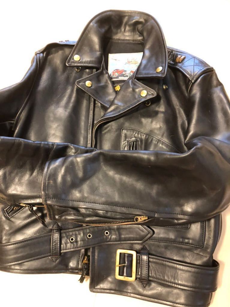 極品 デッドストック 1997年頃 AERO LEATHER エアロレザー / ホースハイド ダブルライダース The REAL McCOY'S/リアルマッコイズ 入手不可