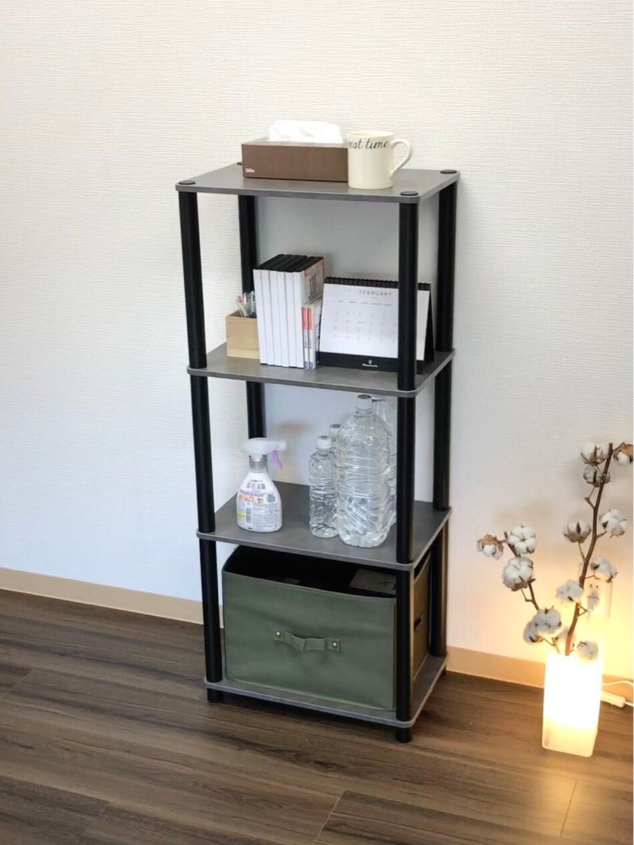 オープンラック4段 システムラック 隙間ラック 収納 棚 OP4EB 幅47cm