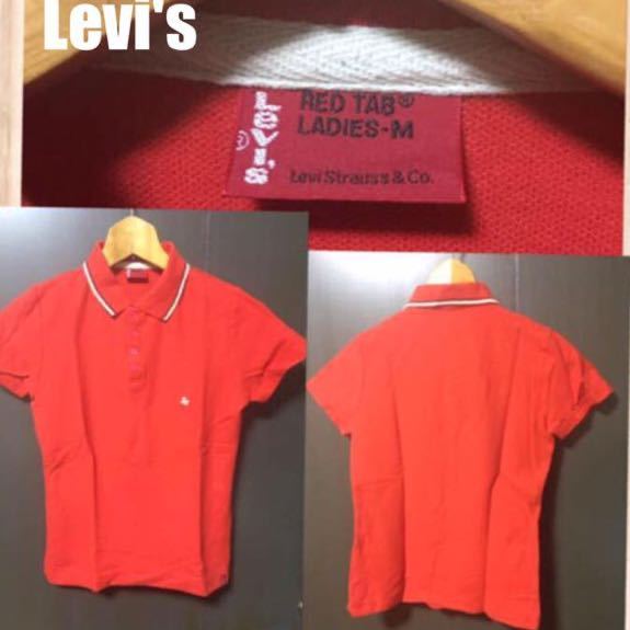 ◆LEVI’S RED TAB リーバイス レッドタブ　半袖ポロシャツ 胸元刺繍入り　2001年製　レディース M 超美品_画像1