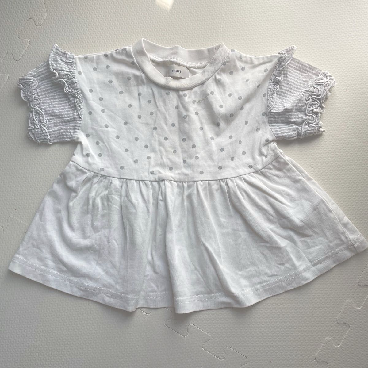 子供　キッズ　ベビー　80 半袖　ドット　チュニック トップス 女の子 Tシャツ　nous キムラタン