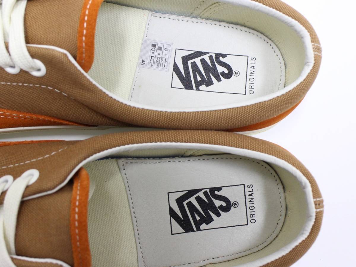 USA 企画 28cm Vans バンズ Vault ボルト Era エラ 茶色 ブラウン オレンジ 革 レザー 靴 シューズ 20a25_画像4