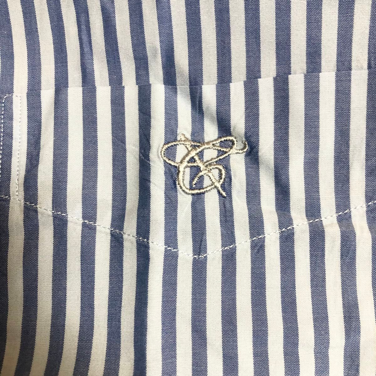 CANALI1934 ボタンダウンブルーストライプ　シャツ　XL イタリア製