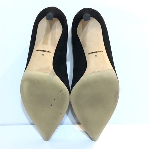 Dolce&Gabbana Dolce & Gabbana suede pumps 38 black regular price 8 ten thousand jpy rom and rear (before and after) 