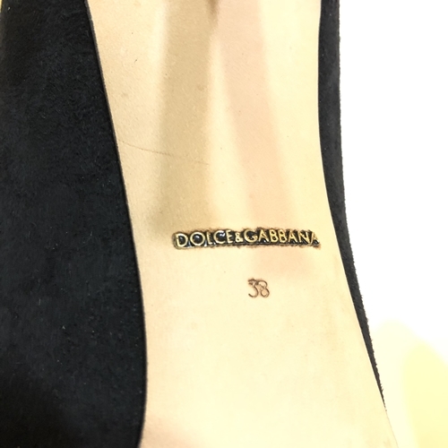 Dolce&Gabbana Dolce & Gabbana suede pumps 38 black regular price 8 ten thousand jpy rom and rear (before and after) 