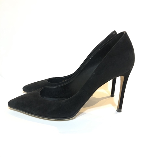 Dolce&Gabbana Dolce & Gabbana suede pumps 38 black regular price 8 ten thousand jpy rom and rear (before and after) 