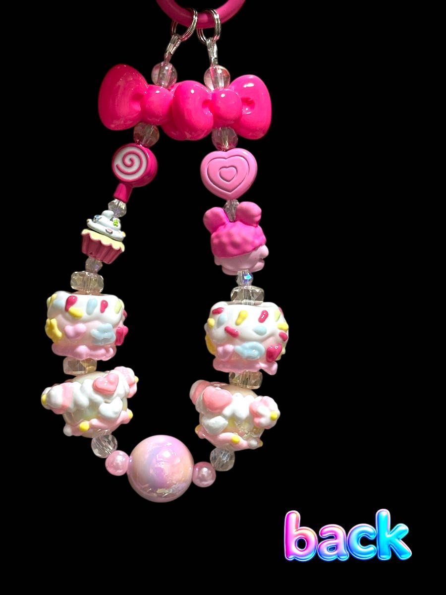 SPペイントビーズストラップ POP MART pink 合金 カービィ コンパクト ガラス ペイントビーズ