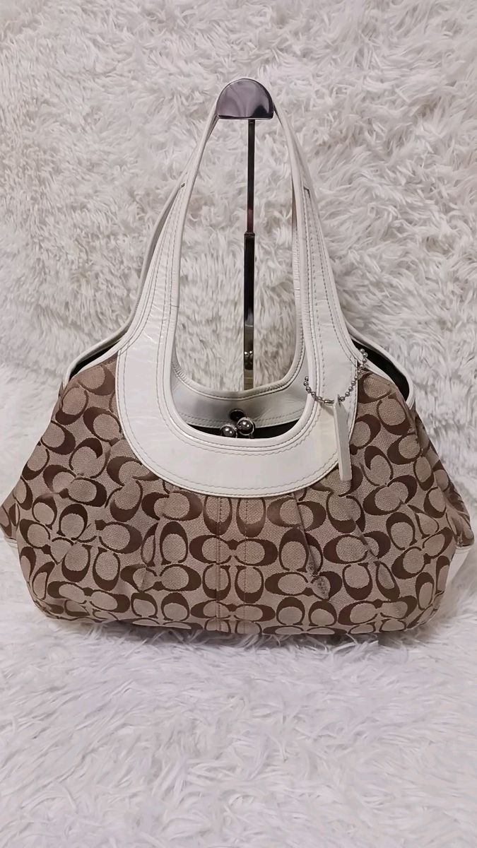 COACH コーチ シグネチャー プリーテッド エルゴ がま口 トートバック