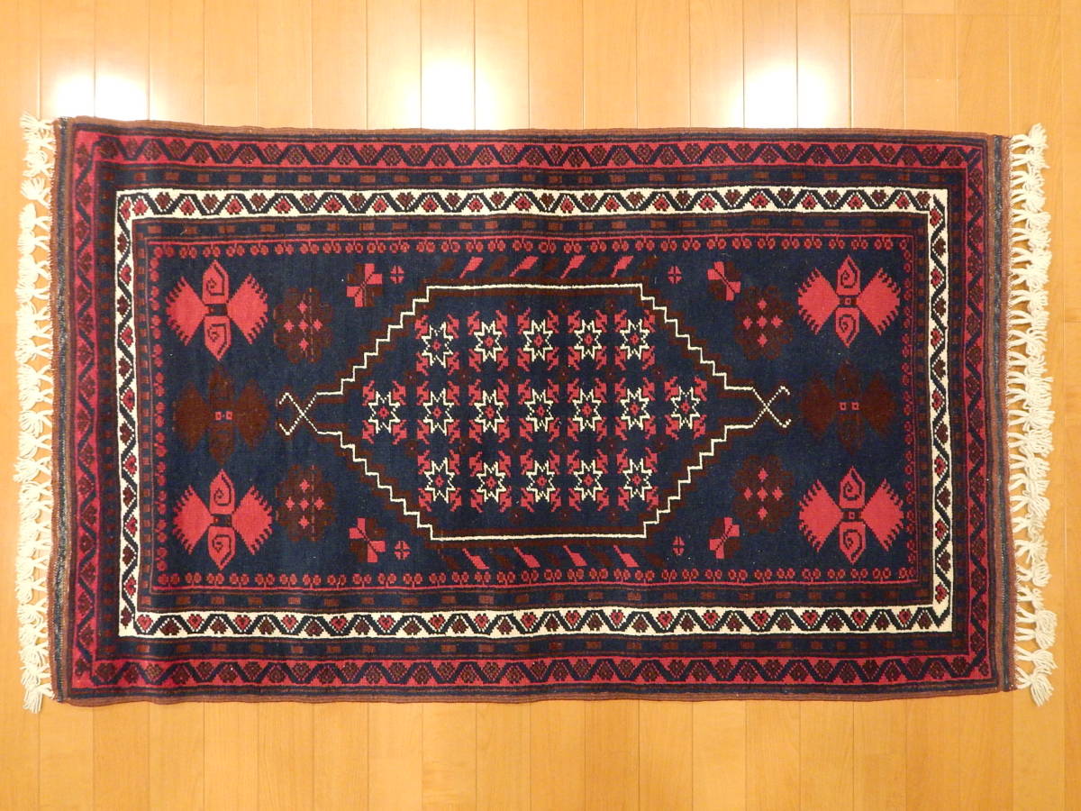 手織りトルコ絨毯 142X80cm ベルガマ地方 トライバルラグ