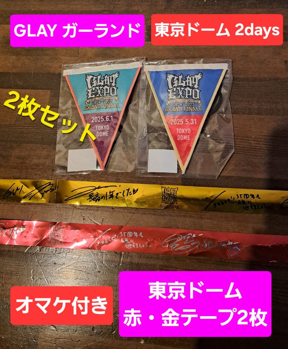【会場限定】GLAY EXPO 東京ドーム ガーランドバッジ 両日セット 会場限定】GLAY EXPO 東京ドーム ガーランドバッジ 両日セット