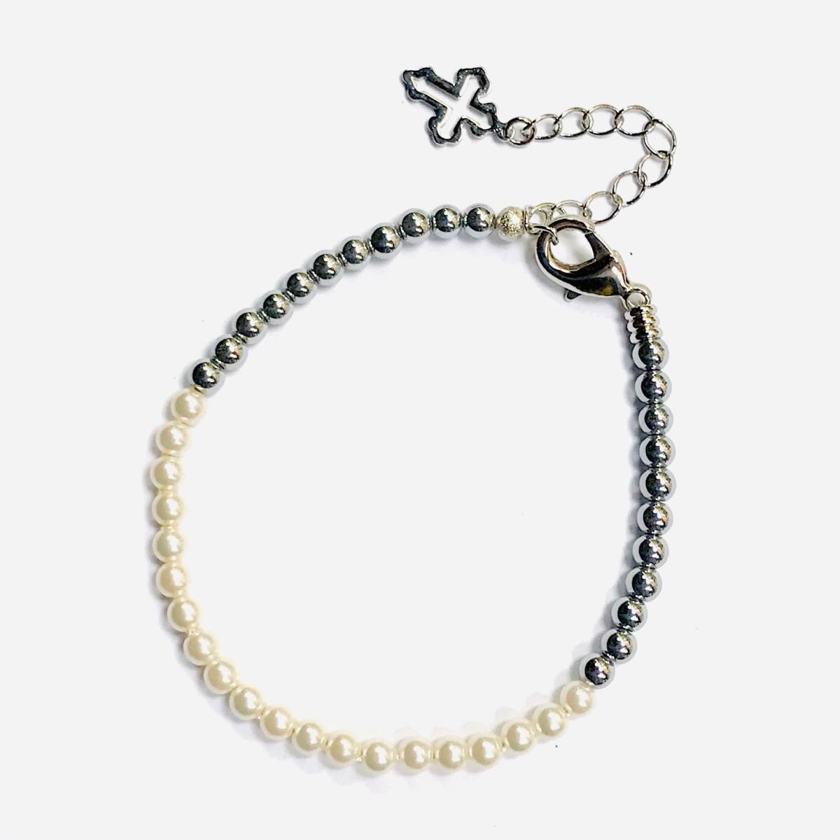 [Vita-Italy]Made in ITALY/ pearl × silver jenda- less bracele 026
