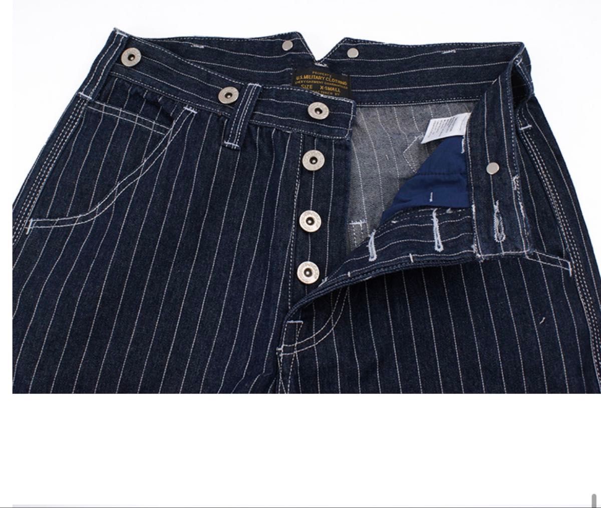 ウォバッシュ ヒッコリーデニム アメカジ インディゴ ジーパン ウォバッシュ パンツ デニム アメカジ ストライプ ヒッコリー
