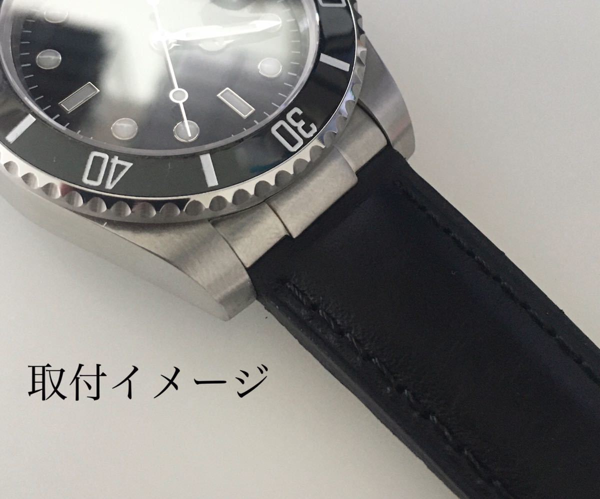 腕時計 革ベルト用 社外品 フラッシュフィット マット シルバー 20mm用 すき間 バンド 【対応】ROLEX ロレックス サブマリーナ 等_画像3