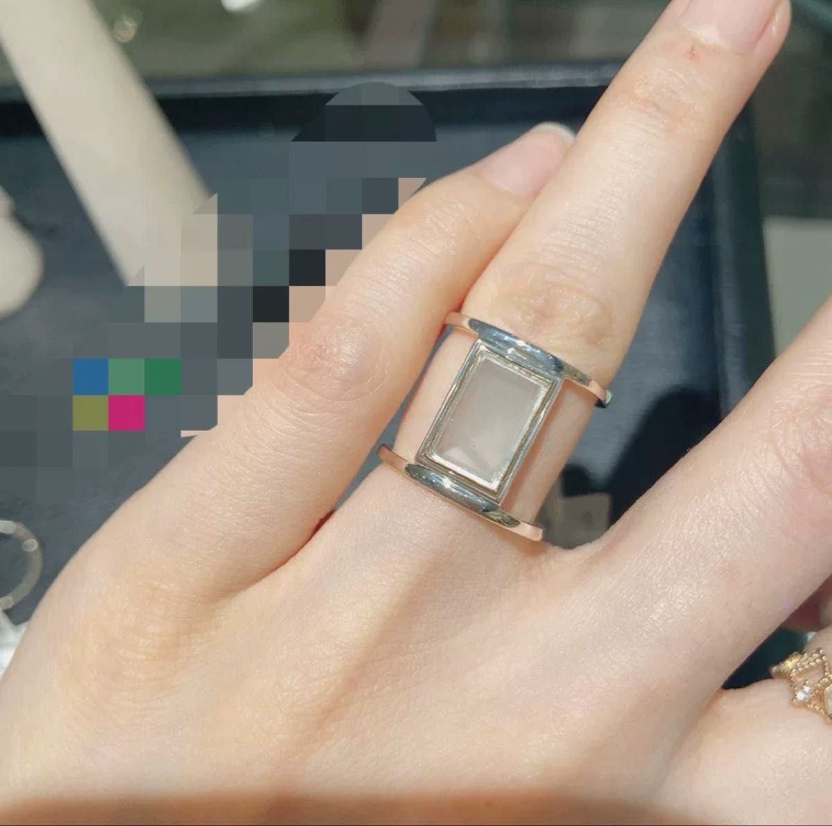 【agete】アガット シルバー K10 ミルキー アクアマリン リング 指輪 11号 アガット 新品 ミルキーアクアマリン K10&silver コンビ
