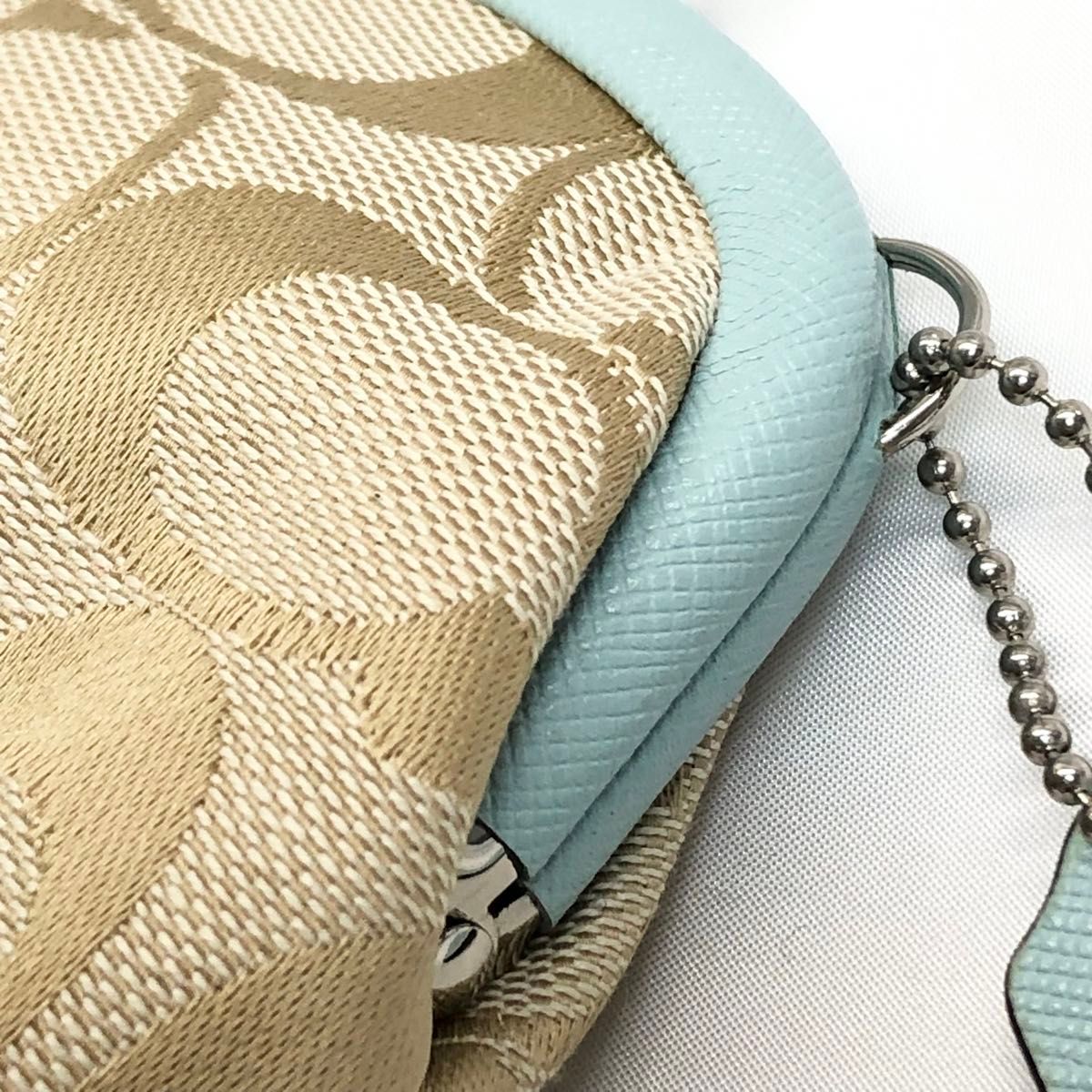 極美品✨ COACH コーチ がま口 小銭入れ コインケース シグネチャー 極美品 COACH コーチ がま口 小銭入れ コインケース