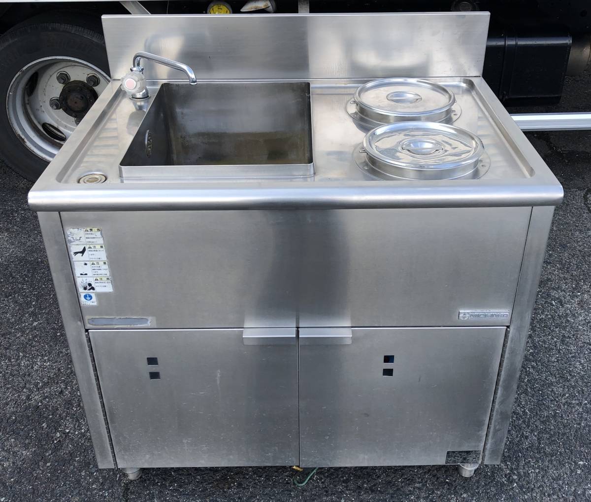 動作確認済】 ニチワ電気ゆで麺器ボイルタイプ3相200V ENB-900NH 中古