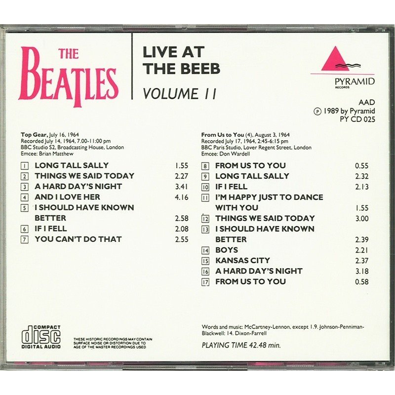 送料無料！ザ・ビートルズ「THE BEATLES LIVE AT THE BEEB vol.11」CD_画像2