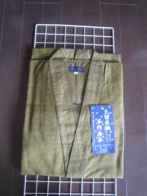 作務衣（からし色）Mサイズ　久留米織本作務衣　日本製　綿100％
