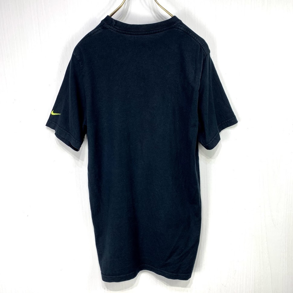NIKE Tシャツ XLサイズ 160-170 ブラック 黒 ロゴ 半袖 カットソー ナイキ スウォッシュ メンズ 古着 キッズ 子供_画像4