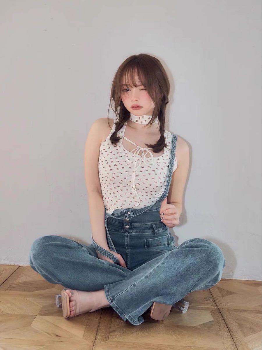 andmary リボントップス Tシャツ ラスト一点 最終下げ ラスト1点 アンドマリー Flower ribbon tops|Yahoo