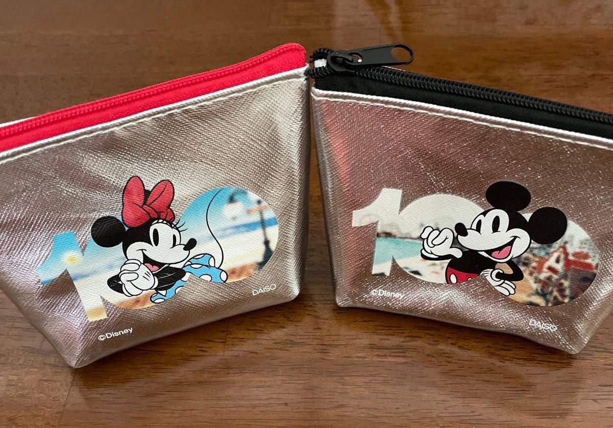 ディズニー ミッキー ミニー ポーチ 2個セット タグ付き ポーチ 2個セット ミッキーとミニー DAISO ディズニー100 小物
