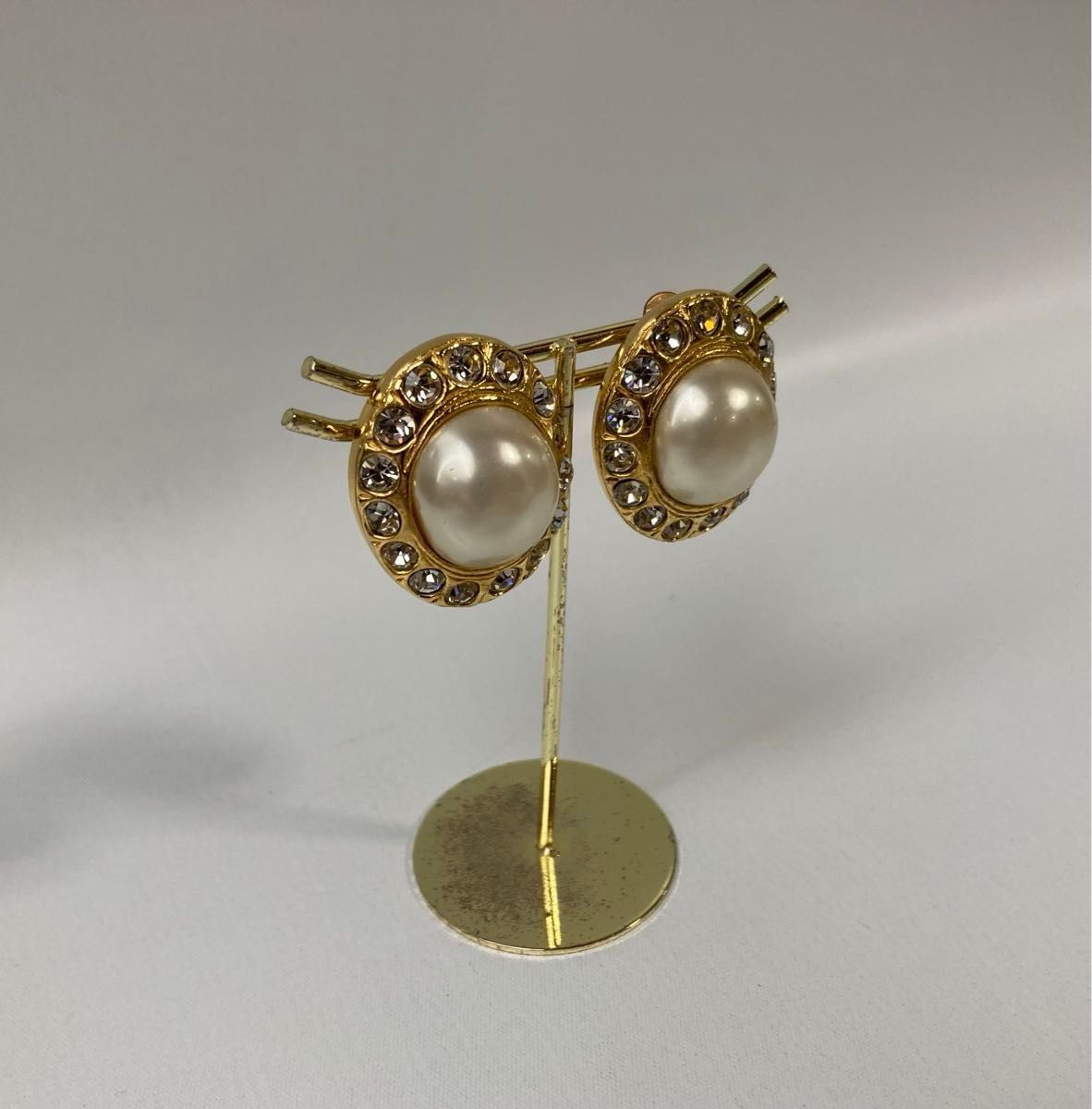 【VINTAGE】シャネル パール ラインストーンイヤリング CHANEL シャネル ヴィンテージ パール ラインストーン
