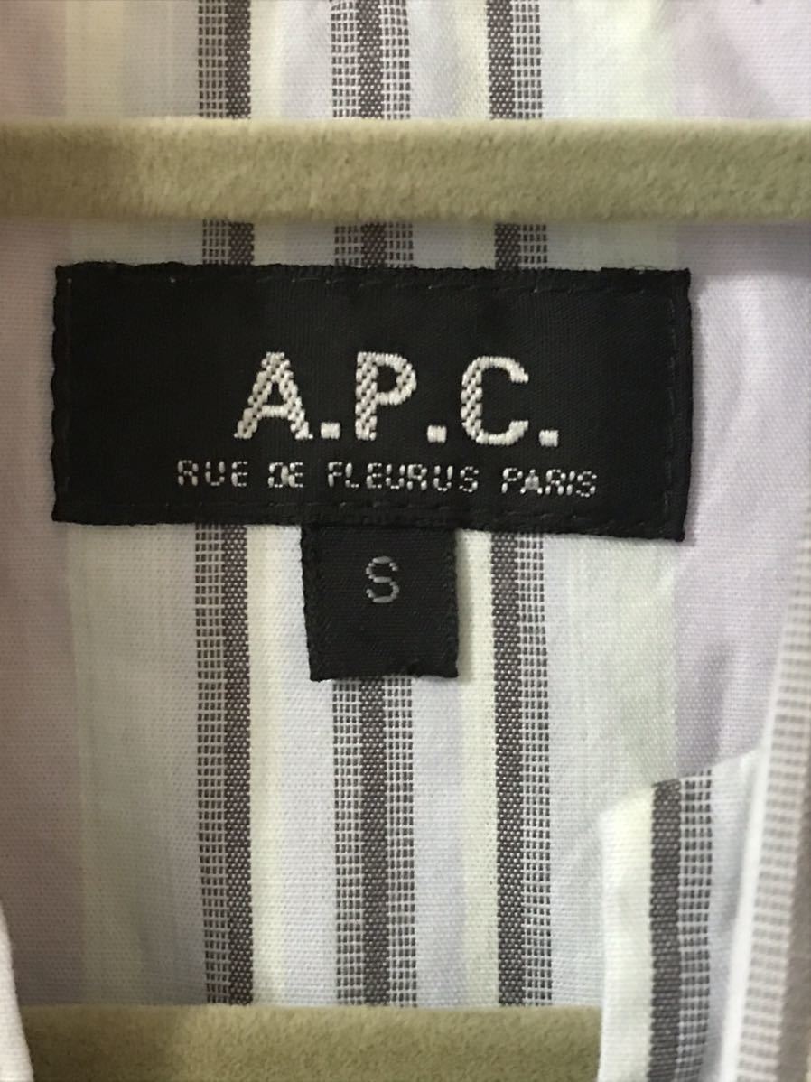 A.P.C アーペーセー トップス ノースリーブブラウス ストライプ S ★_画像3