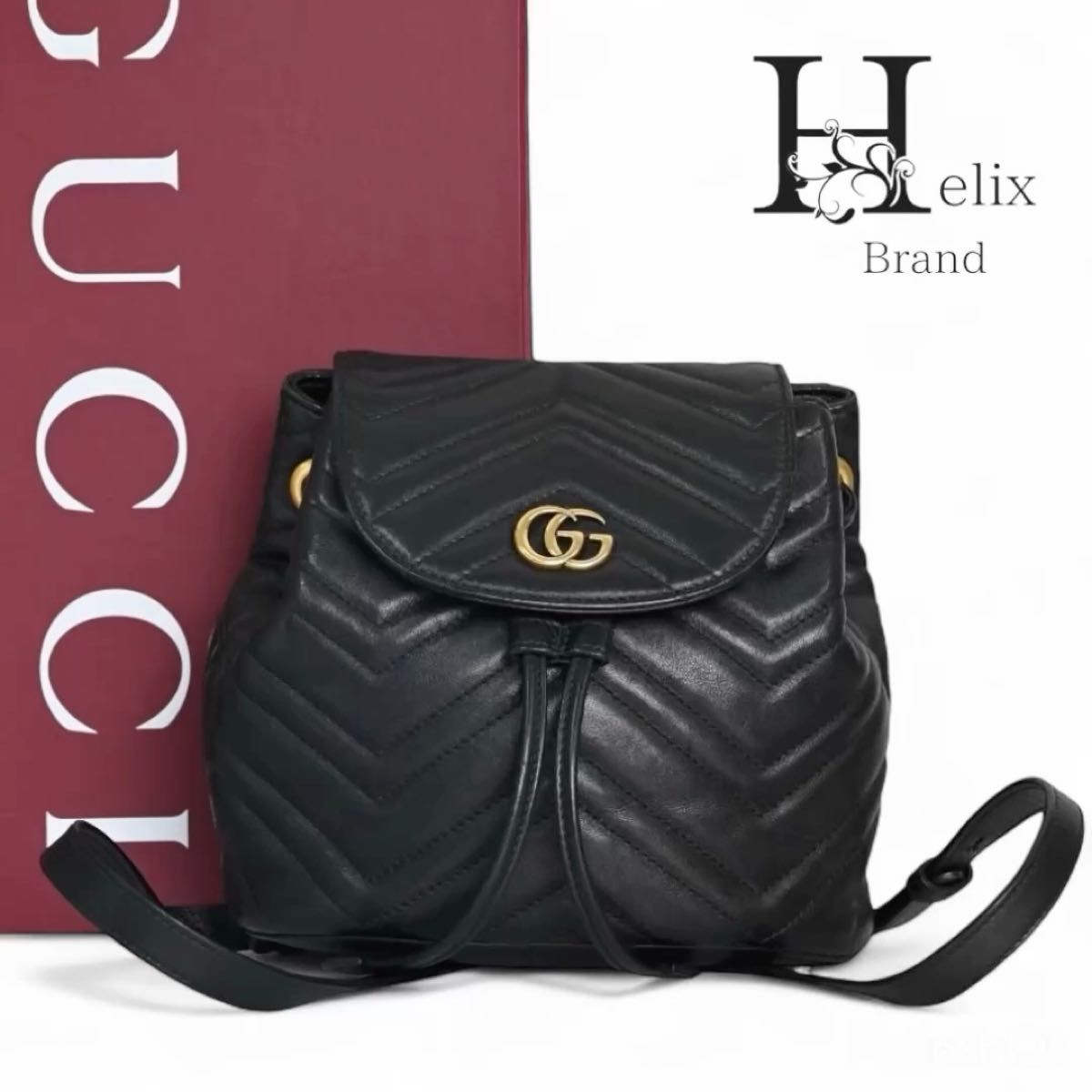 【美品】GUCCI グッチ リュック バンブー エナメル 黒 gucci グッチ エナメル×バンブー ミニサイズリュック 美品