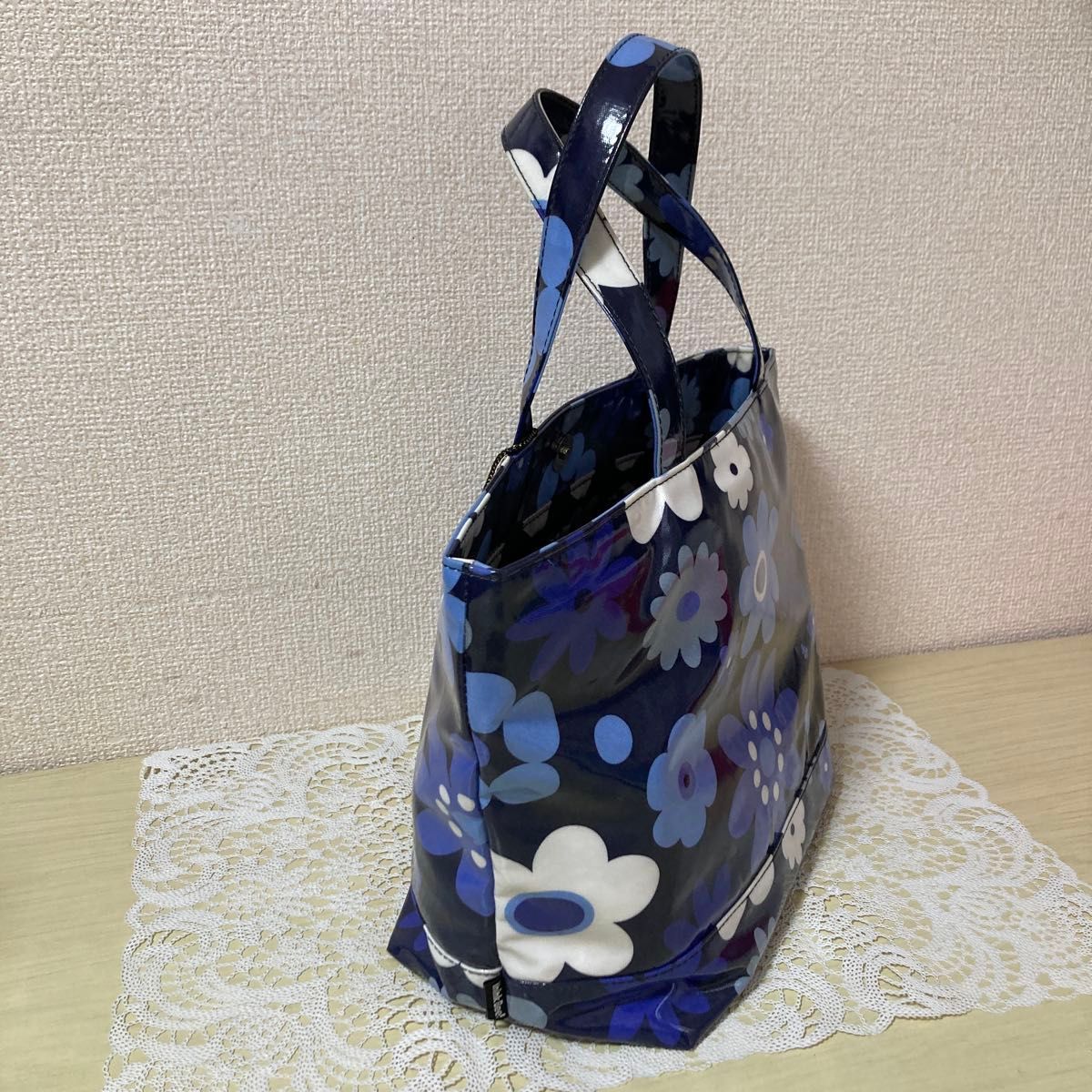 美品 Think Bee!シンクビー マーガレット トートバック パイル生地 美品】Think Bee シンクビー マーガレットピース トートバッグ