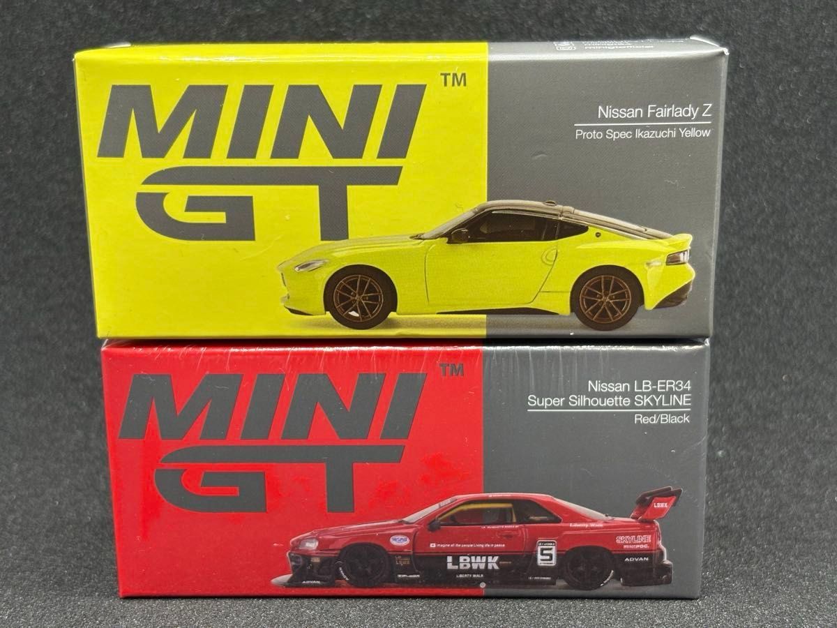 MINIGT 1/64 日産 スカイライン ER34 2台 未開封 MINIGT 日産 スカイライン ER34 未開封・フェアレディZ 開封済