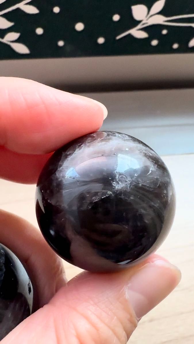 モリオンスフィアセット パワーストーン 黒水晶 虹 スター スフィア 丸玉 邪気払い