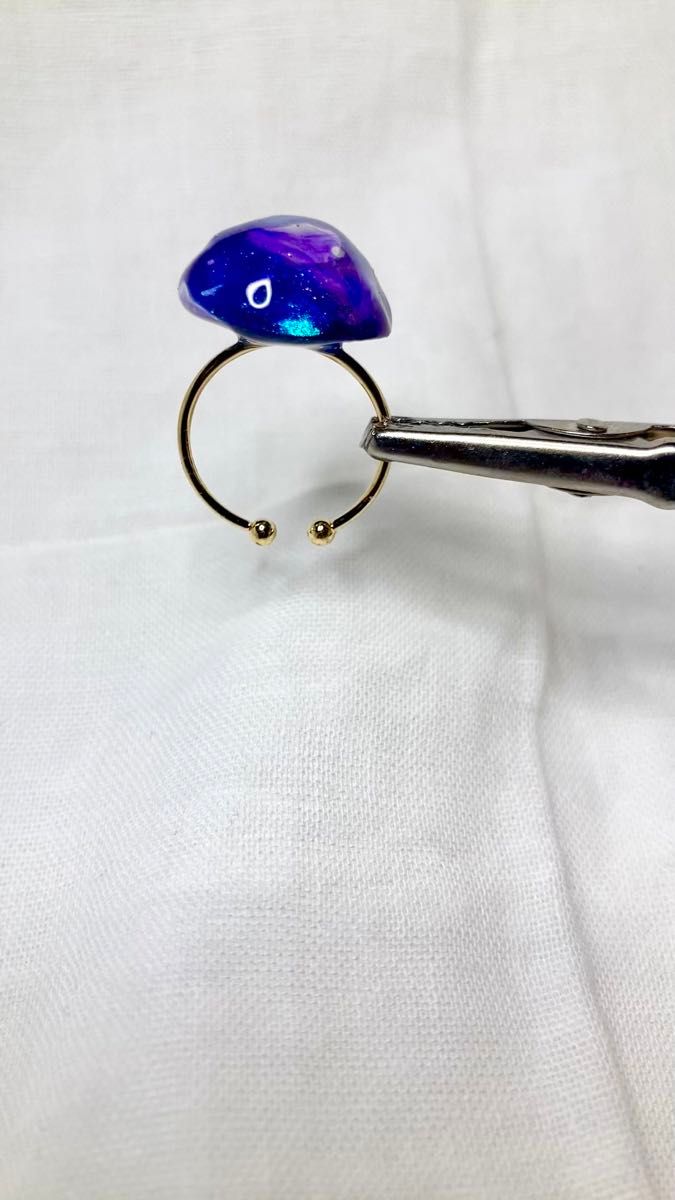 No.318 レジン 指輪 リング ハンドメイド 銀河