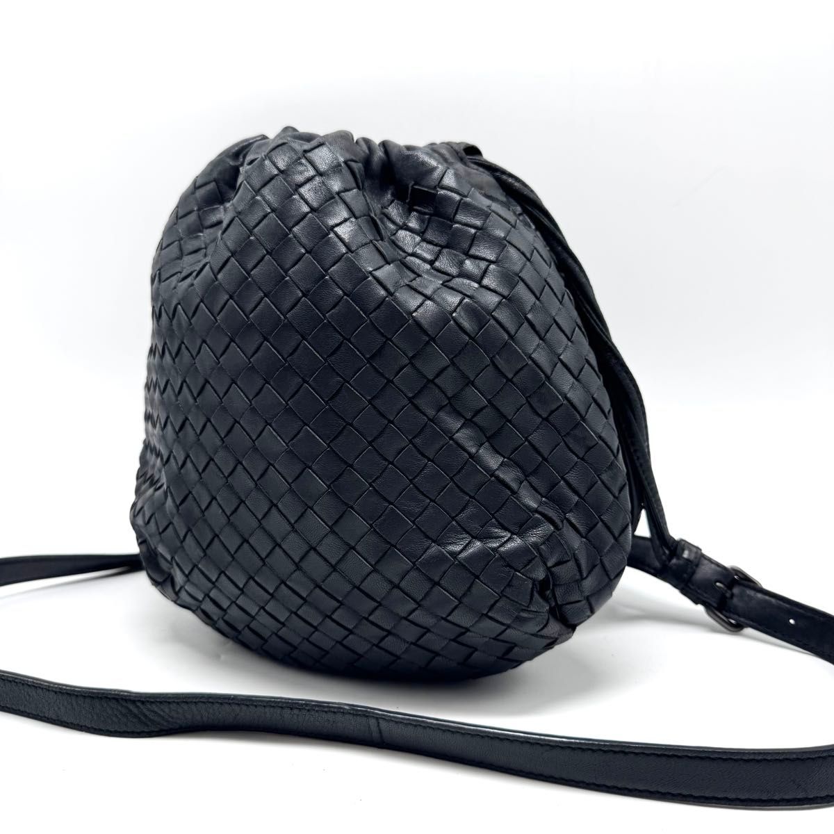 Bottega Veneta / イントレチャート レザー ショルダー 巾着 超希少・美品】BOTTEGA VENETA ボッテガヴェネタ 巾着