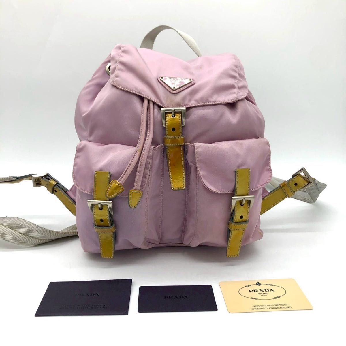 【希少カラー・Gカード付き✨】プラダ リュック 三角ロゴ 巾着 テスートナイロン 希少カラー・Gカード付き】PRADA プラダ リュック バッグパック