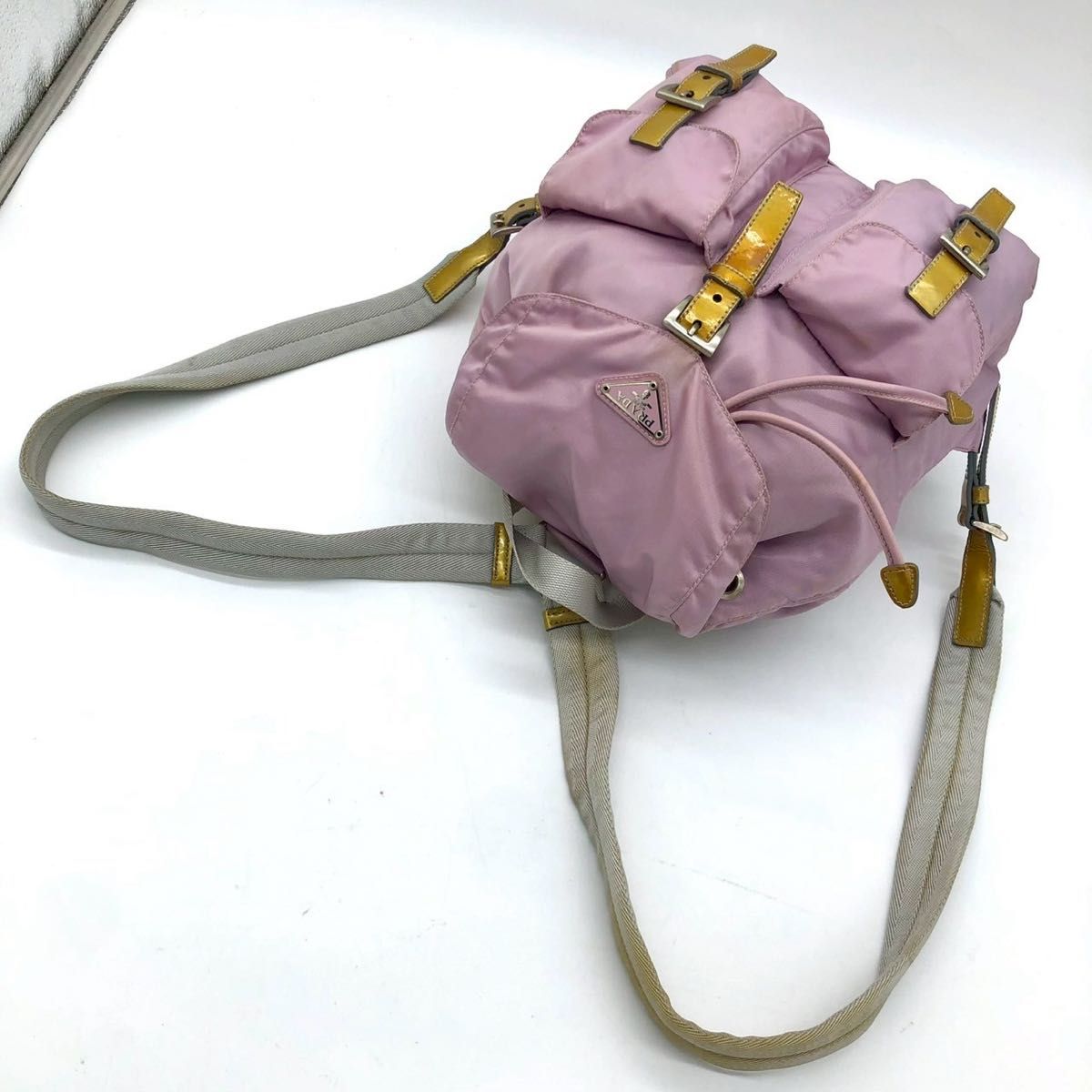 【希少カラー・Gカード付き✨】プラダ リュック 三角ロゴ 巾着 テスートナイロン 希少カラー・Gカード付き】PRADA プラダ リュック バッグパック