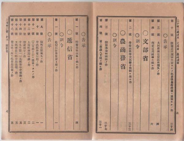 o20060626明治布告 官報全誌 明治20年第2号○各艦船のスタンスル(補助帆)を廃止する○Ｔ字形を以て逓信省の徽章とする○報告堂発行大野堯運_画像4