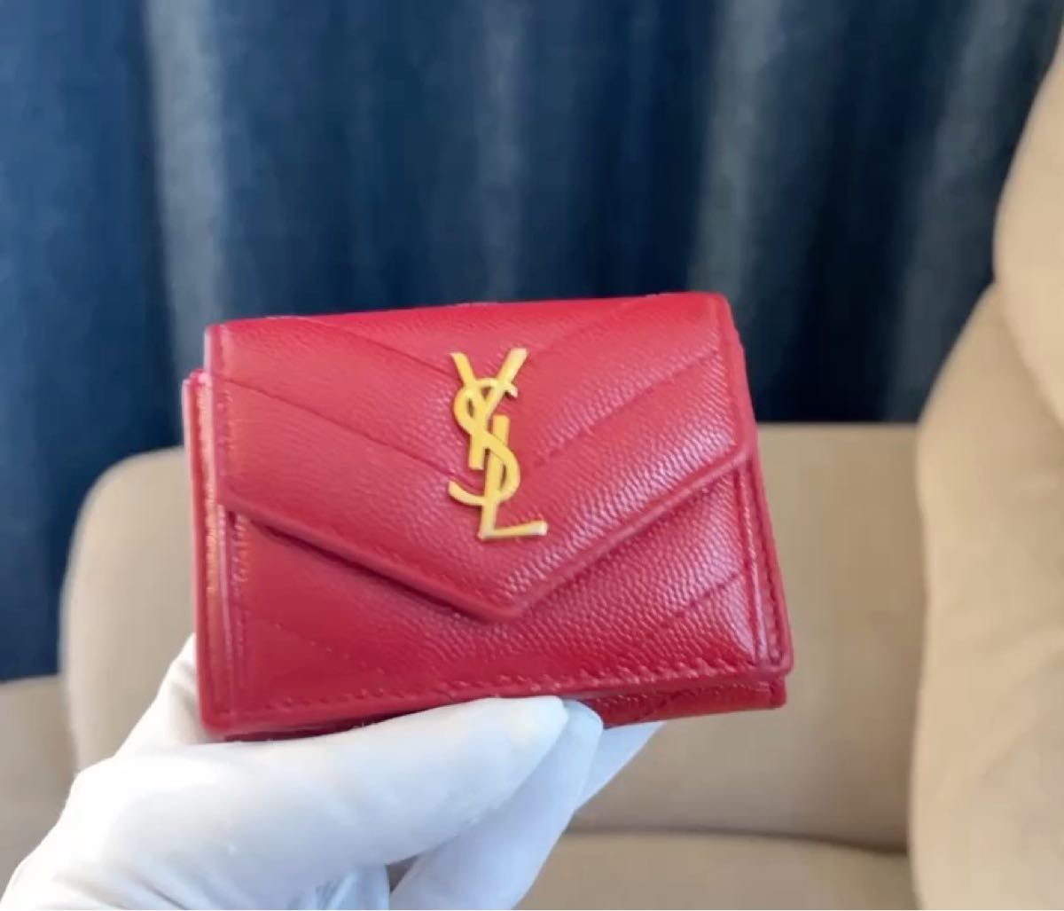 正規品 サンローラン SAINT LAURENT 三つ折財布 ミニ コンパクト アウトレット