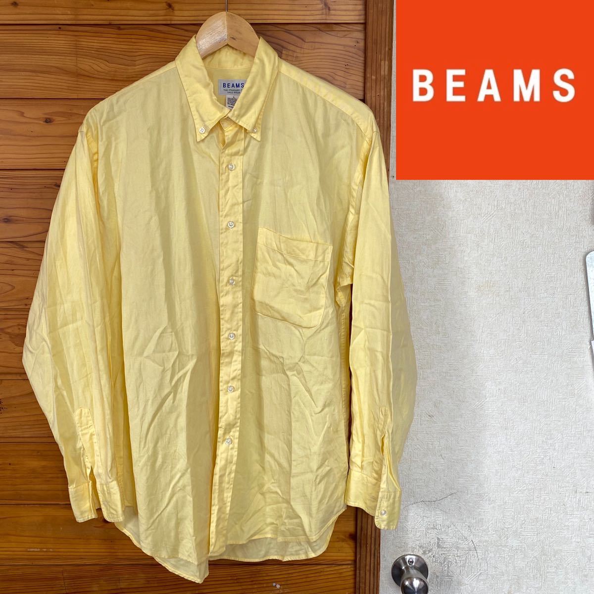 BEAMS ビームス　長袖　シャツ　イエロー