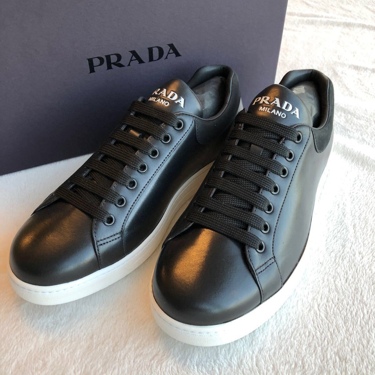 PRADA プラダレザースニーカーブラック 新品ユニセックス