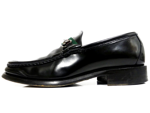 即決☆イタリア製 GUCCI☆26cm レザービットローファー グッチ メンズ