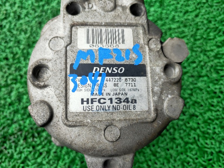 ワゴンR MC22S 後期 純正エアコンコンプレッサー / クーラーコンプレッサー DENSO SV07E　447220-6730　HE21S/MF21S/HN22S_画像4