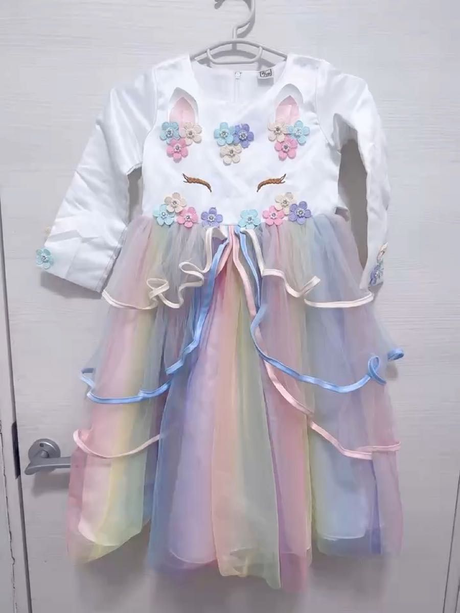 女の子 ユニコーンコスチュームドレス 長袖 120cm