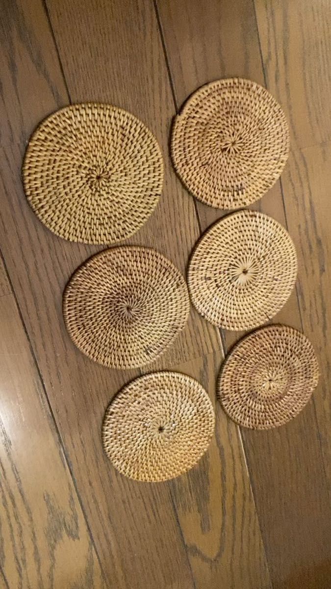 【アウトレット/新品/未使用】アタコースター 5枚セット+1枚オマケ付き 計6枚 コースター アジアン雑貨 バリ雑貨