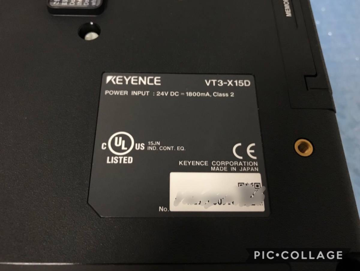 【送料無料】【未使用に近い美品・動作確認済み】キーエンス KEYENCE VT3-X15D 15型 XGA TFTカラー DCタイプ タッチパネル 検索 VT3-X15 ①の画像5