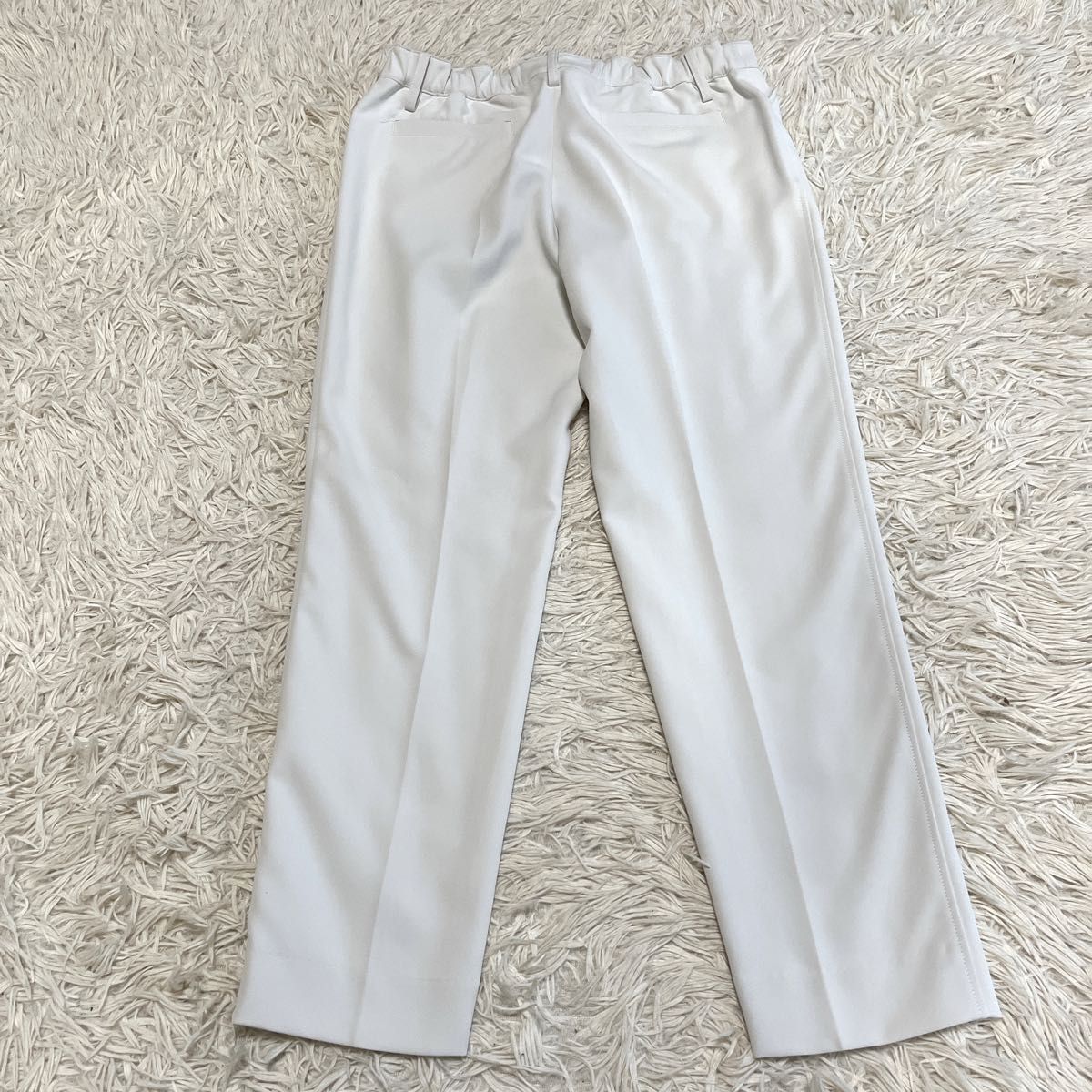 オリヒカ レディース ノンカラー スーツ セットアップ パンツ ウォッシャブル ORIHICA オリヒカ ノーカラーパンツスーツ M ホワイト